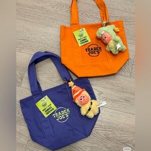 Trader Joe’s mini tote orange and purple NWT